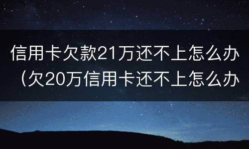 信用卡欠款21万还不上怎么办（欠20万信用卡还不上怎么办）