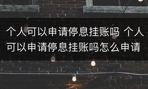 个人可以申请停息挂账吗 个人可以申请停息挂账吗怎么申请