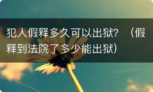 犯人假释多久可以出狱？（假释到法院了多少能出狱）