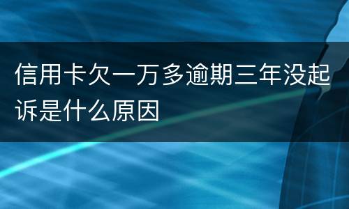 信用卡欠一万多逾期三年没起诉是什么原因