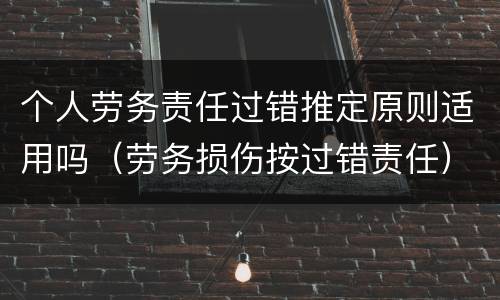 个人劳务责任过错推定原则适用吗（劳务损伤按过错责任）