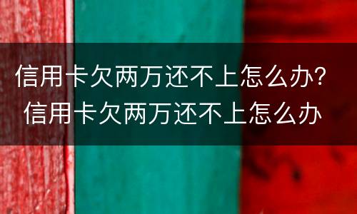 信用卡欠两万还不上怎么办？ 信用卡欠两万还不上怎么办