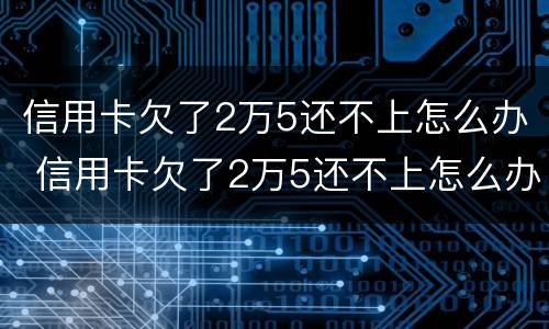 信用卡欠了2万5还不上怎么办 信用卡欠了2万5还不上怎么办呢