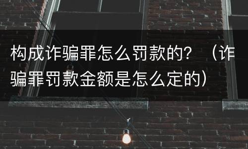构成诈骗罪怎么罚款的？（诈骗罪罚款金额是怎么定的）