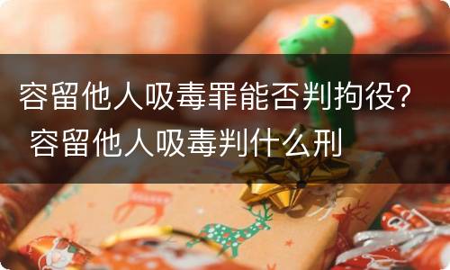 容留他人吸毒罪能否判拘役？ 容留他人吸毒判什么刑