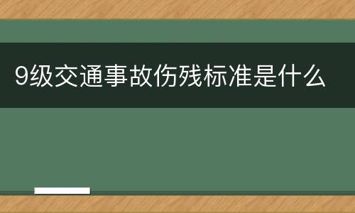 9级交通事故伤残标准是什么