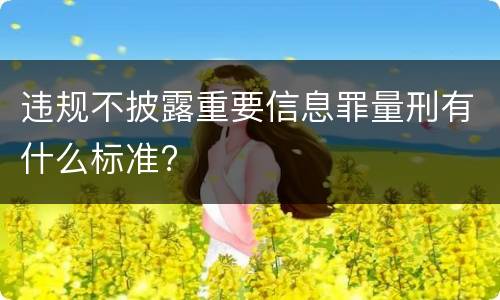 违规不披露重要信息罪量刑有什么标准?