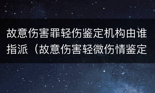 故意伤害罪轻伤鉴定机构由谁指派（故意伤害轻微伤情鉴定）