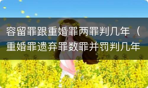 容留罪跟重婚罪两罪判几年（重婚罪遗弃罪数罪并罚判几年）