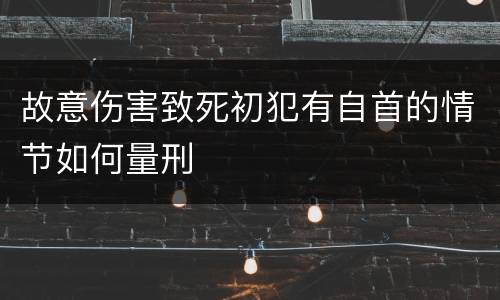 故意伤害致死初犯有自首的情节如何量刑