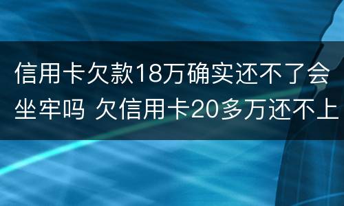 信用卡欠款18万确实还不了会坐牢吗 欠信用卡20多万还不上会坐牢吗