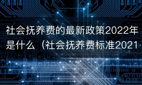 社会抚养费的最新政策2022年是什么（社会抚养费标准2021）