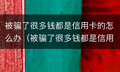 被骗了很多钱都是信用卡的怎么办（被骗了很多钱都是信用卡的怎么办理）