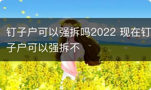 钉子户可以强拆吗2022 现在钉子户可以强拆不