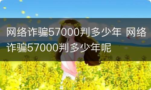 网络诈骗57000判多少年 网络诈骗57000判多少年呢