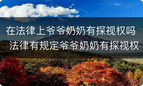在法律上爷爷奶奶有探视权吗 法律有规定爷爷奶奶有探视权么