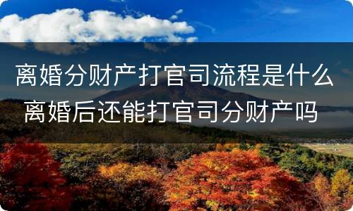 离婚分财产打官司流程是什么 离婚后还能打官司分财产吗