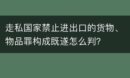 走私国家禁止进出口的货物、物品罪构成既遂怎么判？