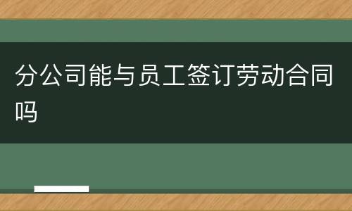 分公司能与员工签订劳动合同吗