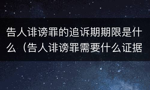 告人诽谤罪的追诉期期限是什么（告人诽谤罪需要什么证据）
