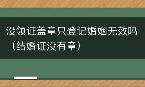没领证盖章只登记婚姻无效吗（结婚证没有章）