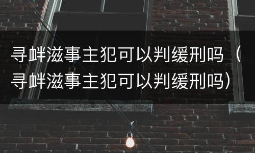 寻衅滋事主犯可以判缓刑吗（寻衅滋事主犯可以判缓刑吗）