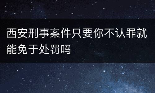 西安刑事案件只要你不认罪就能免于处罚吗