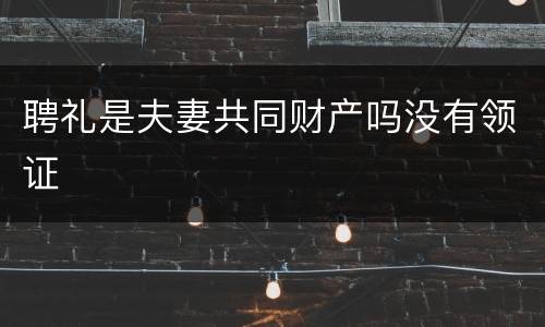 聘礼是夫妻共同财产吗没有领证