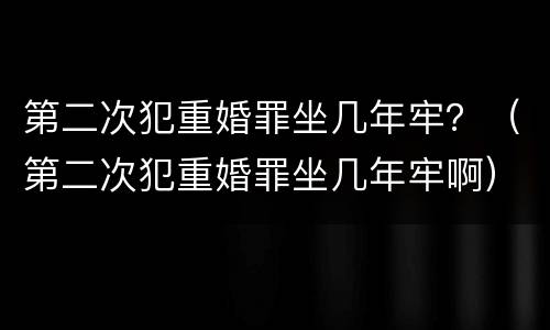 第二次犯重婚罪坐几年牢？（第二次犯重婚罪坐几年牢啊）