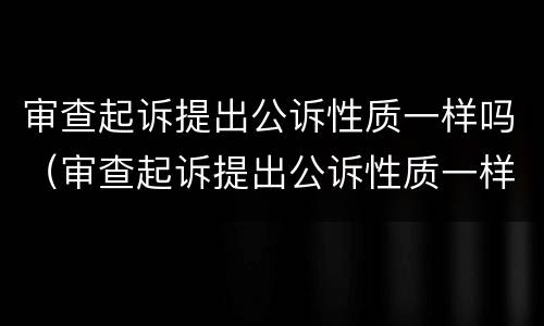 审查起诉提出公诉性质一样吗（审查起诉提出公诉性质一样吗为什么）
