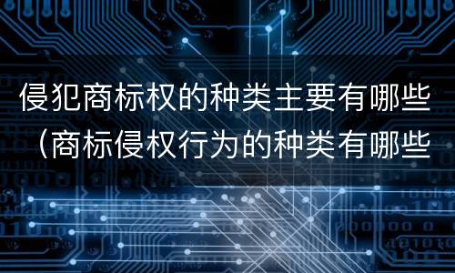 侵犯商标权的种类主要有哪些（商标侵权行为的种类有哪些）