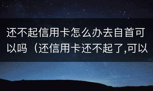 还不起信用卡怎么办去自首可以吗（还信用卡还不起了,可以去公安局自首不）