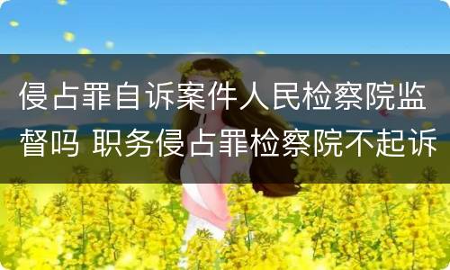 侵占罪自诉案件人民检察院监督吗 职务侵占罪检察院不起诉