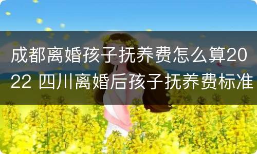 成都离婚孩子抚养费怎么算2022 四川离婚后孩子抚养费标准2021年