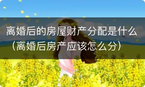 离婚后的房屋财产分配是什么（离婚后房产应该怎么分）
