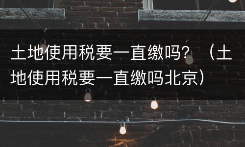 土地使用税要一直缴吗？（土地使用税要一直缴吗北京）