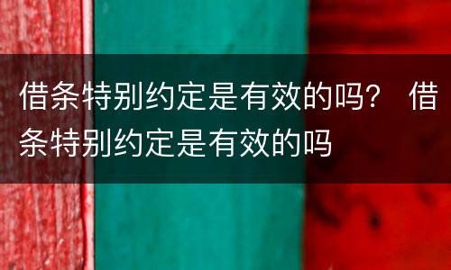 借条特别约定是有效的吗？ 借条特别约定是有效的吗