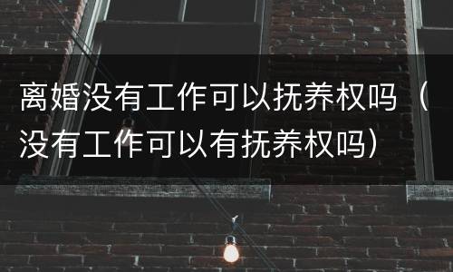 离婚没有工作可以抚养权吗（没有工作可以有抚养权吗）
