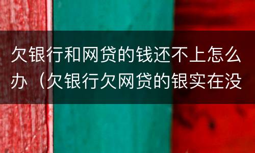 欠银行和网贷的钱还不上怎么办（欠银行欠网贷的银实在没能力还了怎么办）