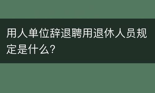 用人单位辞退聘用退休人员规定是什么?
