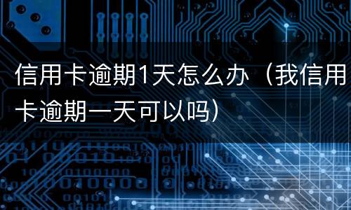 信用卡逾期1天怎么办（我信用卡逾期一天可以吗）
