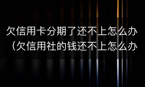 欠信用卡分期了还不上怎么办（欠信用社的钱还不上怎么办可以分期还吗）