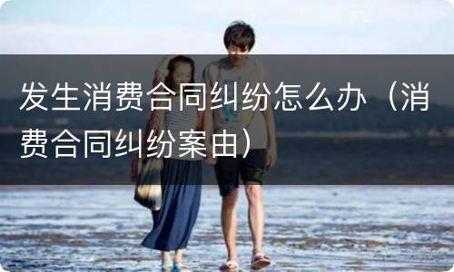 发生消费合同纠纷怎么办（消费合同纠纷案由）