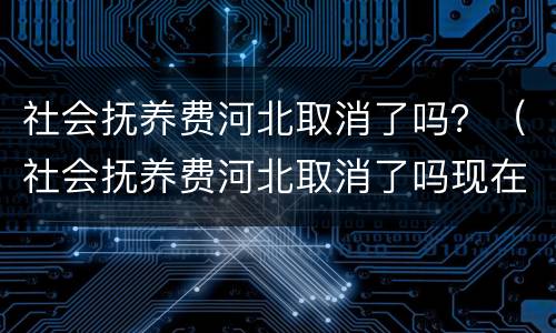 社会抚养费河北取消了吗？（社会抚养费河北取消了吗现在）