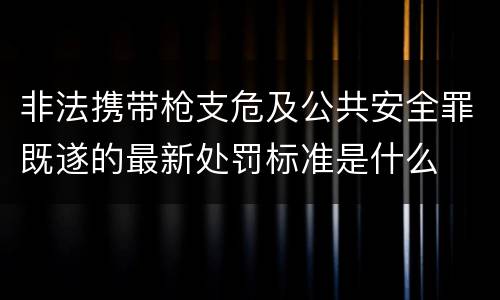 非法携带枪支危及公共安全罪既遂的最新处罚标准是什么