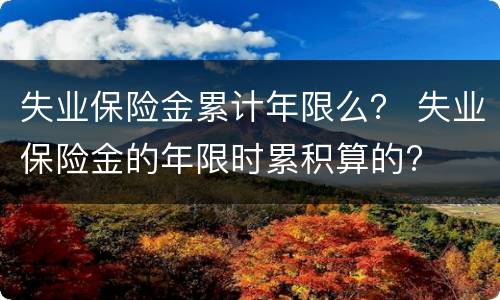 失业保险金累计年限么？ 失业保险金的年限时累积算的?