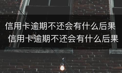 信用卡逾期不还会有什么后果 信用卡逾期不还会有什么后果2018