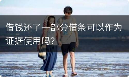 借钱还了一部分借条可以作为证据使用吗？