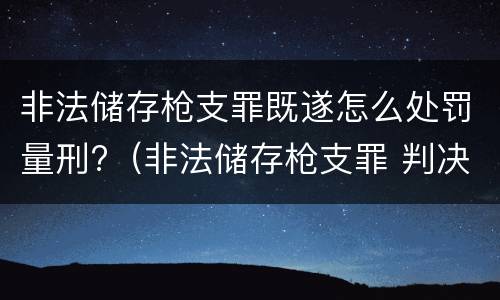 非法储存枪支罪既遂怎么处罚量刑?（非法储存枪支罪 判决）