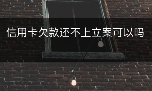 信用卡欠款还不上立案可以吗